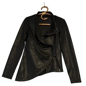 Rudsak‎ | Black Faux Leather Asymmetrical Moto Jacket Size M